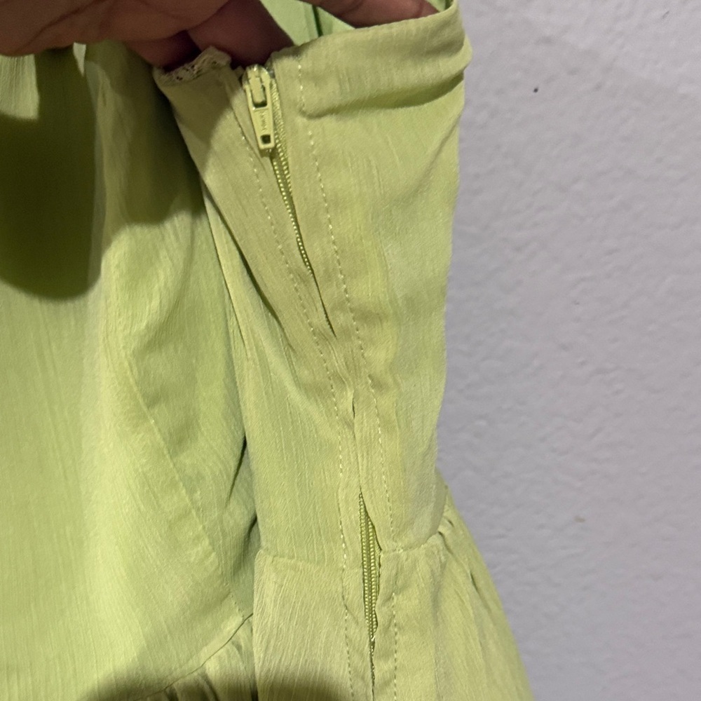 Disney tinkerbell cosplay Lime Green Lace Trim Dress Sz 1X lace up bodice - Picture 6 of 10
